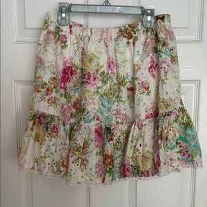 Lulu's Floral Ruffle Mini Skirt